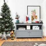 NNECW Media Console Cabinet with Cable Management Hole for Living Room-Grey