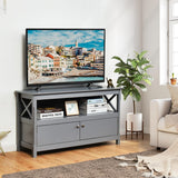 NNECW Media Console Cabinet with Cable Management Hole for Living Room-Grey