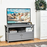NNECW Media Console Cabinet with Cable Management Hole for Living Room-Grey