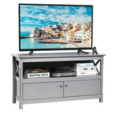 NNECW Media Console Cabinet with Cable Management Hole for Living Room-Grey