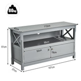 NNECW Media Console Cabinet with Cable Management Hole for Living Room-Grey
