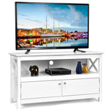 NNECW Media Console Cabinet with Cable Management Hole for Living Room-White