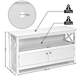 NNECW Media Console Cabinet with Cable Management Hole for Living Room-White