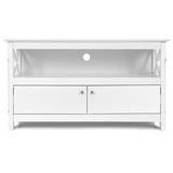 NNECW Media Console Cabinet with Cable Management Hole for Living Room-White