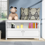 NNECW Media Console Cabinet with Cable Management Hole for Living Room-White