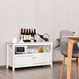 NNECW Media Console Cabinet with Cable Management Hole for Living Room-White