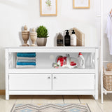 NNECW Media Console Cabinet with Cable Management Hole for Living Room-White