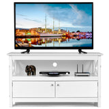 NNECW Media Console Cabinet with Cable Management Hole for Living Room-White