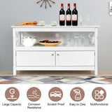 NNECW Media Console Cabinet with Cable Management Hole for Living Room-White