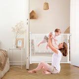 NNECW Retractable Baby Mesh Safety Gate with Lockable Handle for Doorway