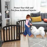 NNECW 61 cm 3 Panel Configurable Folding Wood Pet Dog Safety Fence