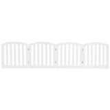 NNECW 4-Panel Folding Wooden Dog Gate with Anti-Scratch Pads-White