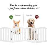 NNECW 4-Panel Folding Wooden Dog Gate with Anti-Scratch Pads-White