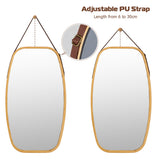 NNECW Hanging Wall-Mounted Mirror with Bamboo Frame