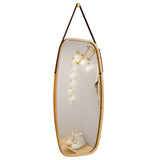NNECW Hanging Wall-Mounted Mirror with Bamboo Frame