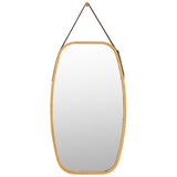 NNECW Hanging Wall-Mounted Mirror with Bamboo Frame