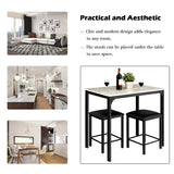 NNECW 3 Pieces Dining Table and Chairs Set with Faux Marble Tabletop for Home or Hotel Dining Room  White Table + Black Chairs