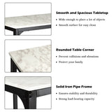NNECW 3 Pieces Dining Table and Chairs Set with Faux Marble Tabletop for Home or Hotel Dining Room  White Table + Black Chairs