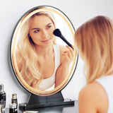 NNECW Large Lighted Makeup Mirror with Remote Control &amp 4 Colour Modes-Black