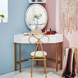 NNECW Large Lighted Makeup Mirror with Remote Control &amp 4 Colour Modes-Golden