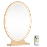 NNECW Large Lighted Makeup Mirror with Remote Control &amp 4 Colour Modes-Golden