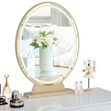 NNECW Large Lighted Makeup Mirror with Remote Control &amp 4 Colour Modes-Golden