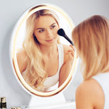 NNECW Large Lighted Makeup Mirror with Remote Control &amp 4 Colour Modes-White