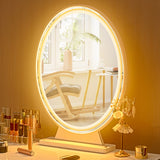 NNECW Large Lighted Makeup Mirror with Remote Control &amp 4 Colour Modes-White