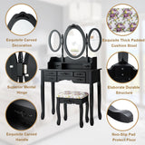 NNECW Dressing Table Set with Makeup Desk & Stool