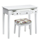 NNECW Dressing Table Stool Set with Flip Top Mirror & Storage Drawer