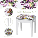 NNECW Dressing Table Stool Set with Flip Top Mirror & Storage Drawer