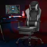 NNECW Upholstered Ergonomic High Back Computer Chair with Footrest for Office Grey