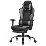 NNECW Upholstered Ergonomic High Back Computer Chair with Footrest for Office Grey