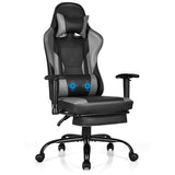 NNECW Upholstered Ergonomic High Back Computer Chair with Footrest for Office Grey