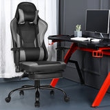 NNECW Upholstered Ergonomic High Back Computer Chair with Footrest for Office Grey