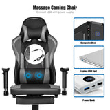 NNECW Upholstered Ergonomic High Back Computer Chair with Footrest for Office Grey