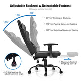 NNECW Upholstered Ergonomic High Back Computer Chair with Footrest for Office Grey