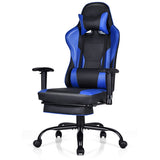 NNECW Upholstered Ergonomic High Back Computer Chair with Footrest for Office Blue