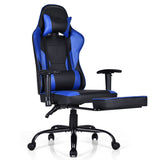 NNECW Upholstered Ergonomic High Back Computer Chair with Footrest for Office Blue