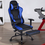 NNECW Upholstered Ergonomic High Back Computer Chair with Footrest for Office Blue