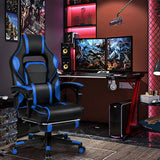 NNECW Ergonomic Racing Computer Chair with Adjustable Backrest for Office Blue