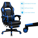 NNECW Ergonomic Racing Computer Chair with Adjustable Backrest for Office Blue