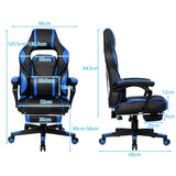 NNECW Ergonomic Racing Computer Chair with Adjustable Backrest for Office Blue