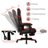 NNECW Ergonomic Racing Computer Chair with Adjustable Backrest for Office Red