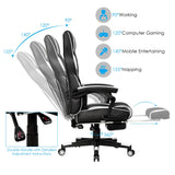 NNECW Ergonomic Racing Computer Chair with Adjustable Backrest for Office White