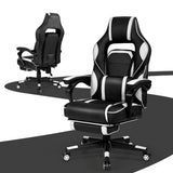 NNECW Ergonomic Racing Computer Chair with Adjustable Backrest for Office White
