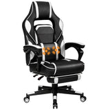 NNECW Ergonomic Racing Computer Chair with Adjustable Backrest for Office White