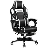 NNECW Ergonomic Racing Computer Chair with Adjustable Backrest for Office White
