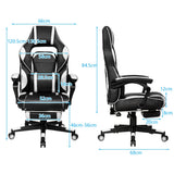 NNECW Ergonomic Racing Computer Chair with Adjustable Backrest for Office White