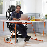 NNECW Ergonomic Racing Computer Chair with Adjustable Backrest for Office White